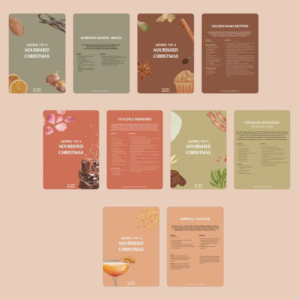 Nourished Christmas | 5er-Weihnachtskarten-Set