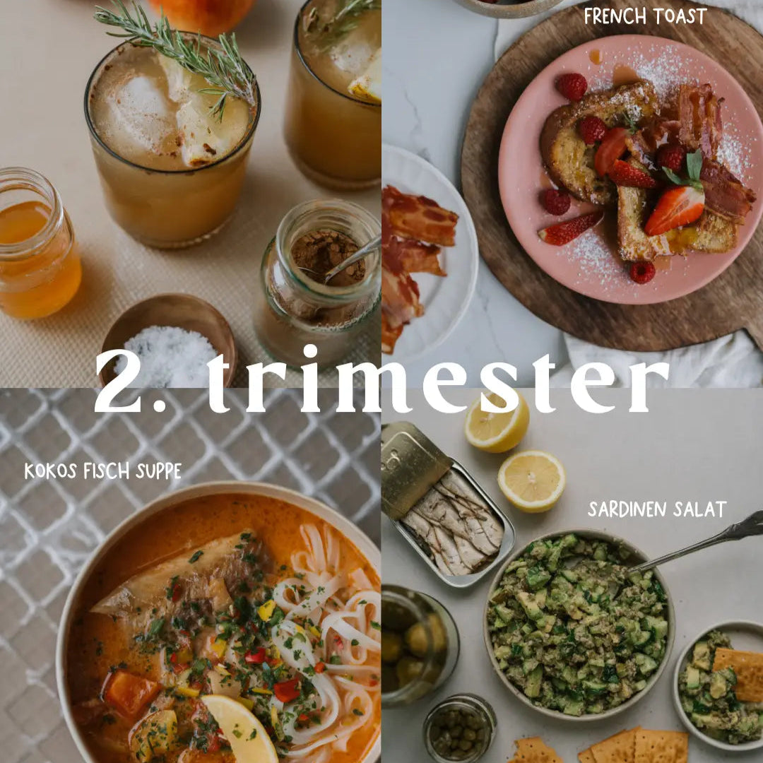 Rezepte aus dem 2. Trimester mit ausgewogenen Gerichten, reich an wichtigen Nährstoffen für die Schwangerschaft.